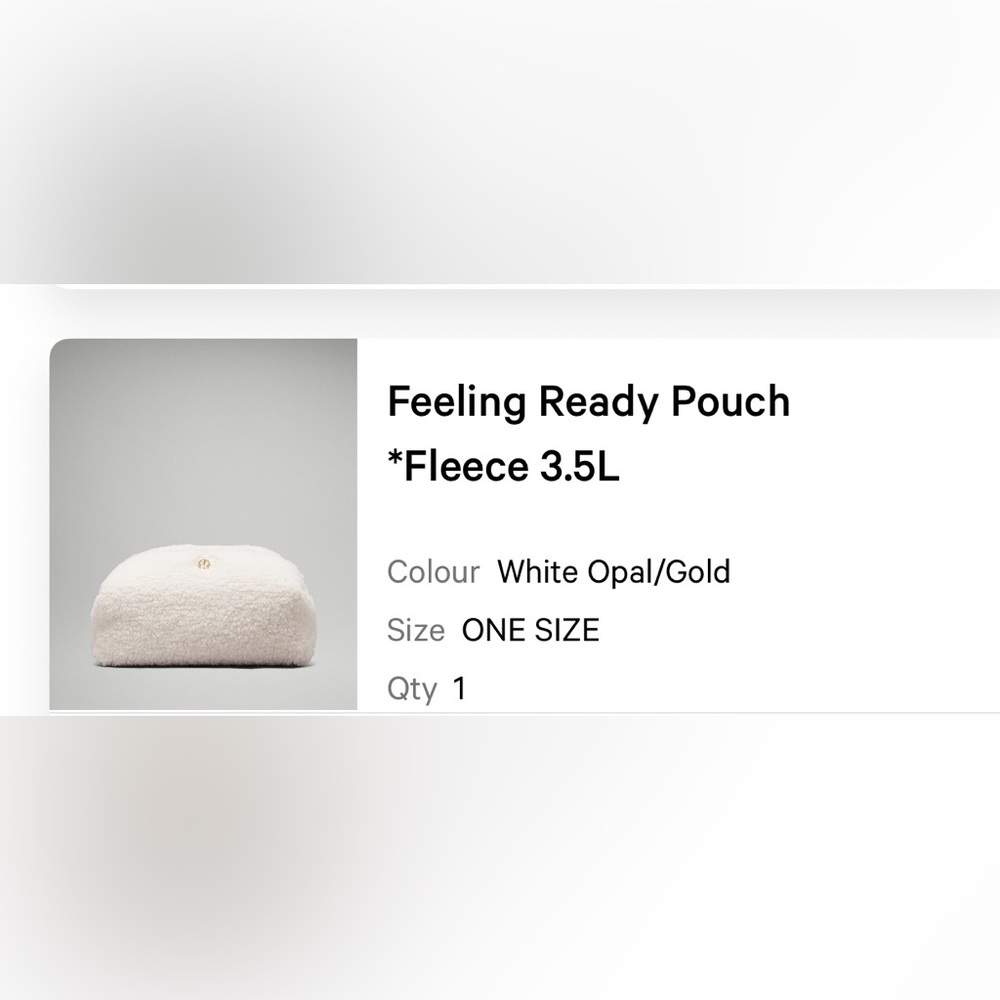 lululemon athletica White Opal Fleece Cosmetic Pouch